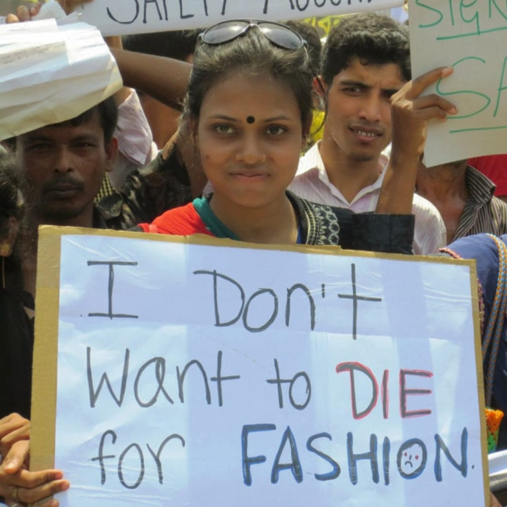 Protest after the Rana Plaza factory collapse. 